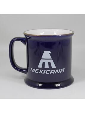 Vintage Mexicana de Aviacion Airlines Blue Bird Eagle Warrior Logo Coffee Mug